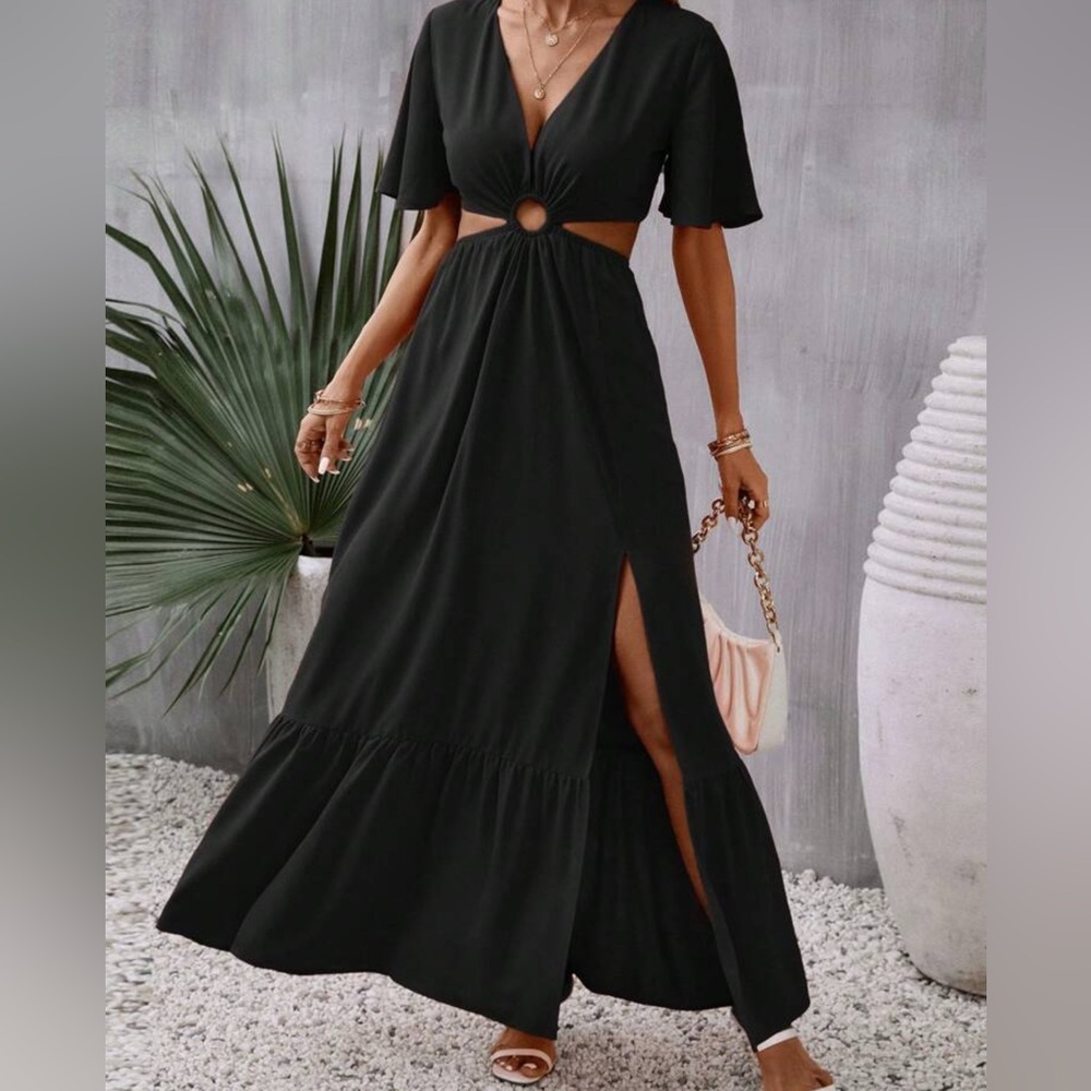 Black vacation maxi dress